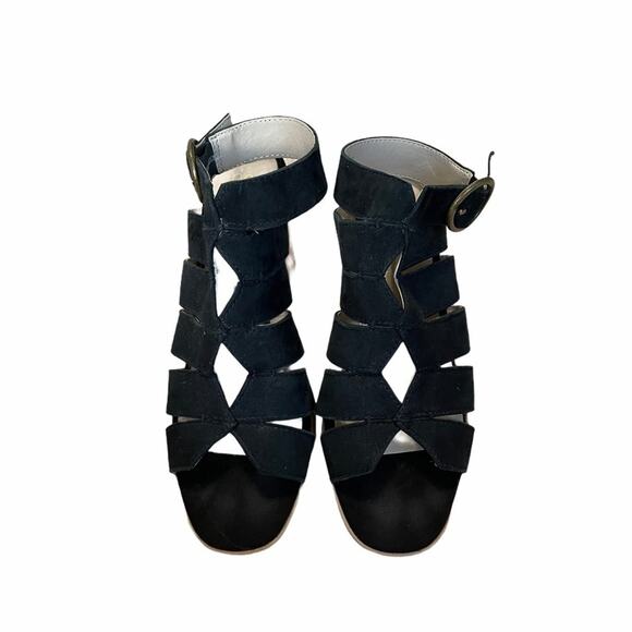 Seychelles Black Suede Healed Ankle Strap Sandals‎ - Picture 3 of 8